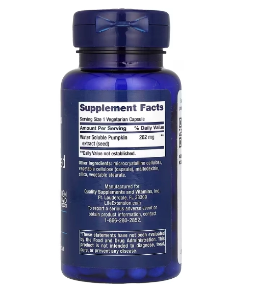 Extrato de Semente de Abóbora, 262mg, 60 cápsulas, Life Extension