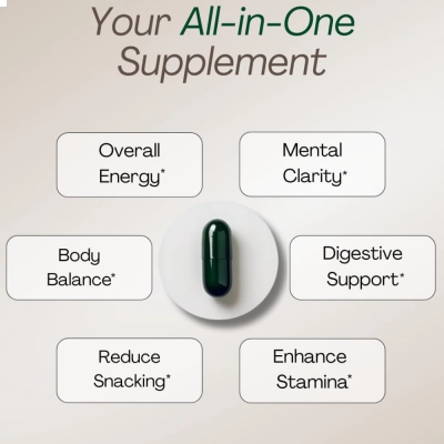 GLPLUS+, Suporte Natural de GLP-1, Auxílio no Controle da Fome e no Metabolismo, 60 Cápsulas, Plus+Ultra