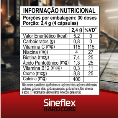 Sineflex Hardcore, 600mg, 120 Cápsulas, Power Supplements