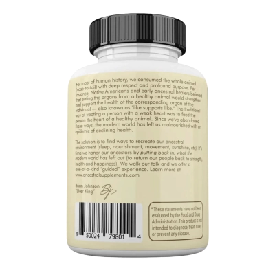 Grass Fed Beef Living Bone, 1000mg, 180 Cápsulas, Ancestral Supplements 