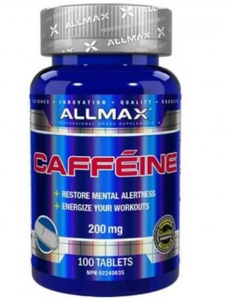 Cafeína, 200mg, 100 Comprimidos, Allmax Nutrition