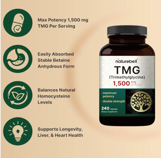 TMG 1500mg, 240 Capsulas, Naturebell