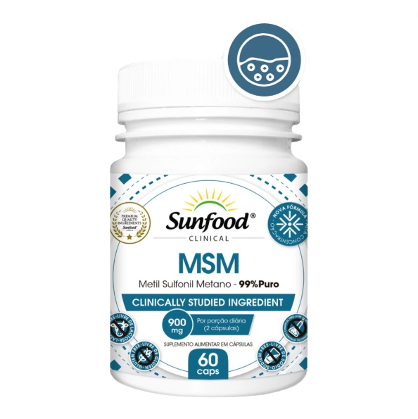 MSM, Metil Sulfonil Metano, 900mg, 60 Cápsulas, Sunfood