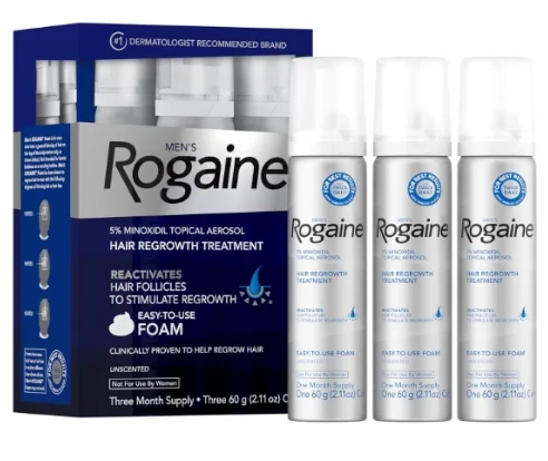 Rogaine Extra Strength, Masculino, 5% solução de minoxidil, 60ml cada