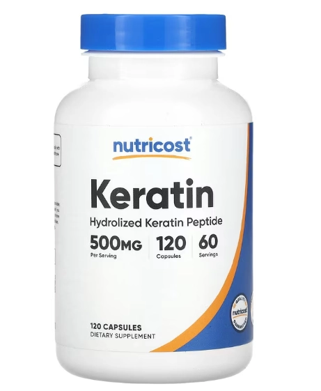 Keratin, Queratina 500mg, 120 Cápsulas, Nutricost