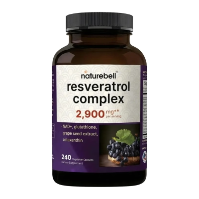 Complexo de Resveratrol 2900mg, 240 Cápsulas Vegetarianas, Naturebell