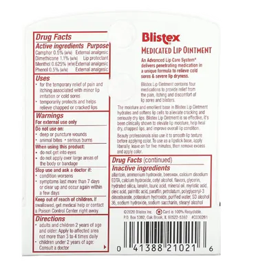 Pomada labial medicamentosa, 6g, Blistex