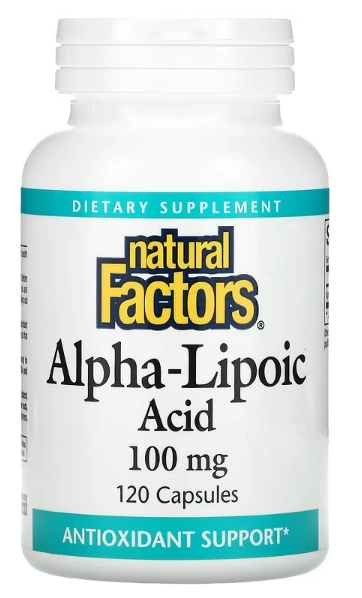 Ácido Alfa Lipoico, 100 mg, 120 Cápsulas, Natural Factors