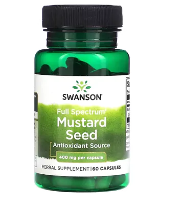 Mustard seed, Semente de Mostarda, 400mg, 60 Cápsulas, Swanson