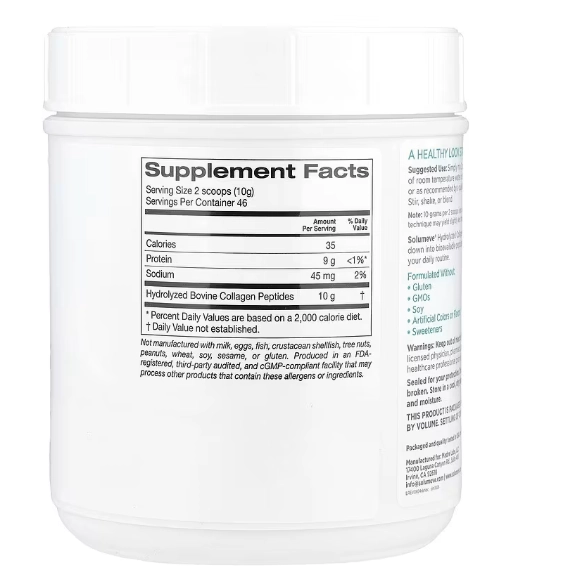 Peptídeos de Colágeno Hidrolisado Radiant Beauty, 460g Sem Sabor, Solumeve