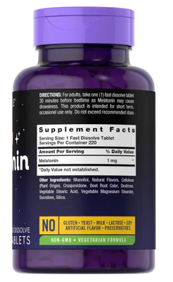 Melatonina 1mg, 365 Comprimidos Fast Dissolve, Carlyle