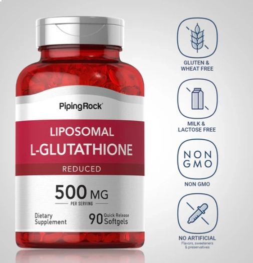L-Glutationa lipossômica 500mg, 50 Cápsulas, PipingRock