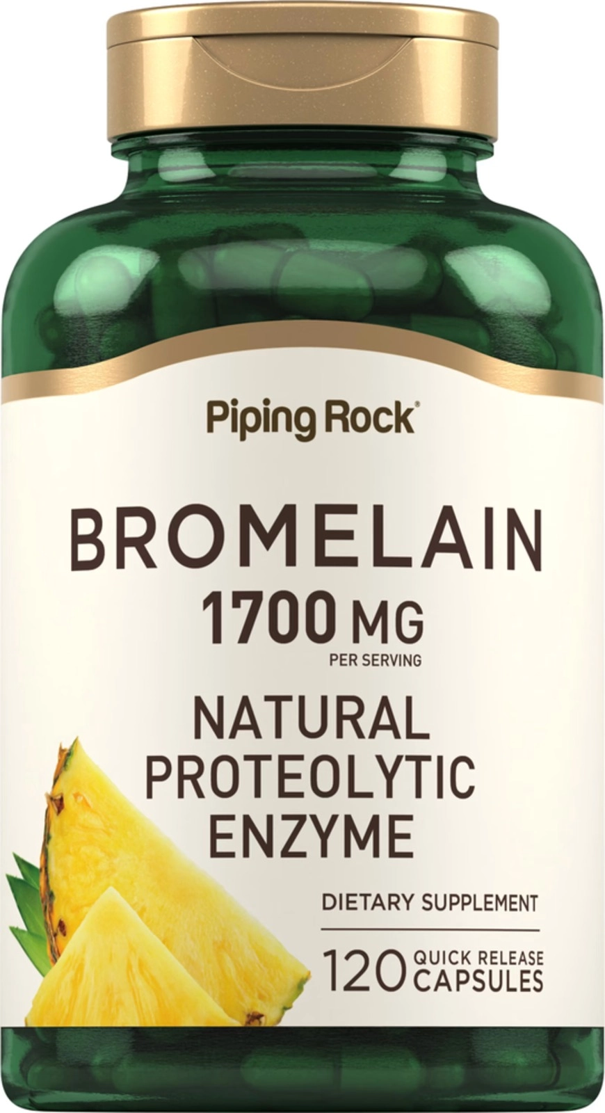 Bromelain, Bromelaína 1700mg, 120 Cápsulas, PipingRock