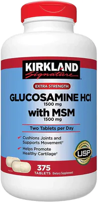 Glucosamina com MSM, 1.500mg, 375 Tablets, Kirkland