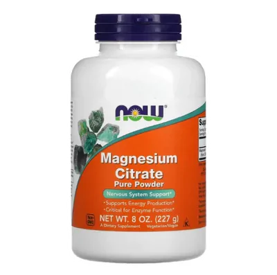 Citrato de Magnésio em Pó Puro, 227g, Now