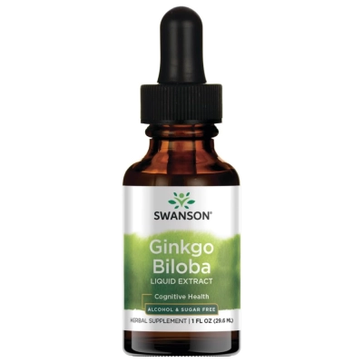 Ginkgo Biloba, Concentração, Memória e Bem-Estar Cognitivo, 29ml, Swanson