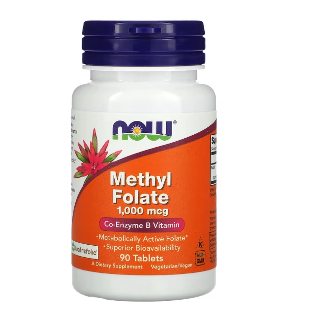 Metilfolato, 1.000 mcg, 90 Comprimidos, Now