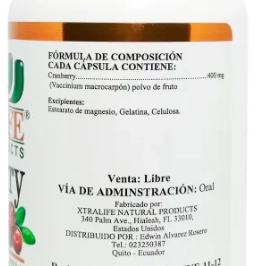 Cranberry, 400mg, 60 Cápsulas, Xtralife