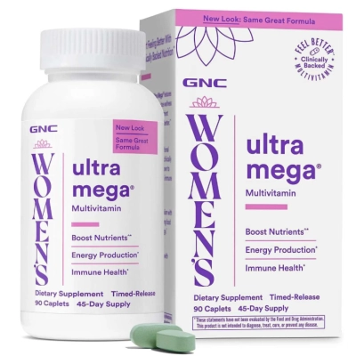 Multivitamínico Ultra Mega, Nova Versão, Auxilia o Sistema Imunológico, Cérebro, Cabelo, Pele e Unhas, Cápsulas, GNC