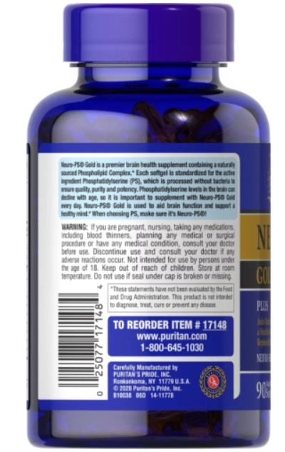 Neuro Ps Gold Plus, 90 Cápsulas, Puritan's Pride