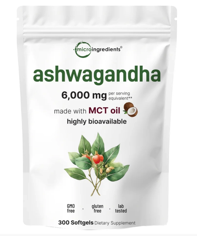 Ashwagandha 6000mg, 300 Cápsulas, Micro Ingredients