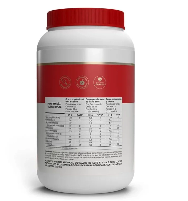 Whey fort 3W, Sabor Paçoca, 900g, Vitafor