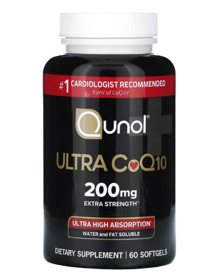 Ultra CoQ10 200mg Força Extra, 60 Cápsulas, Qunol