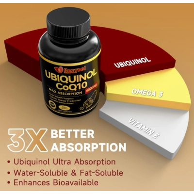 Ubiquinol CoQ10 400mg, 120 Cápsulas Máxima Absorção, Cozynol