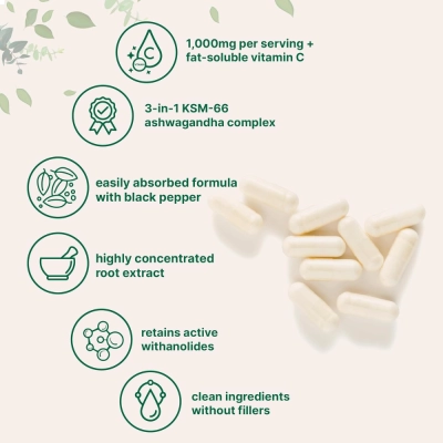 KSM-66 Ashwagandha, 1000mg, Controle do Estresse e Relaxamento, 120 Cápsulas, Micro Ingredients