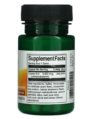 Vitamina B12, 5000mcg, 60 comprimidos, Swanson