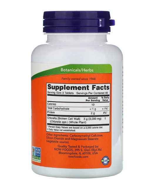 Chlorella, 1.000mg, 120 Comprimidos, Now