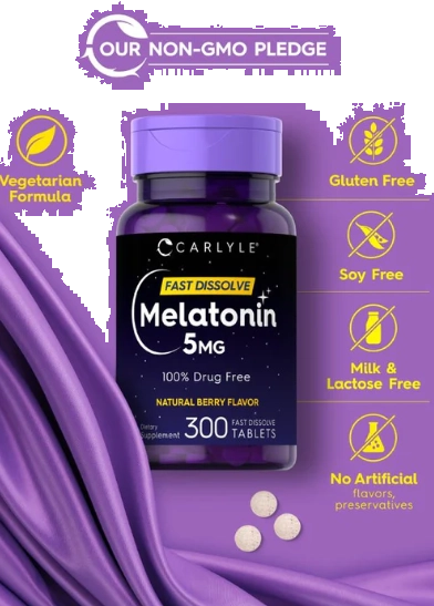 Melatonina 5mg, Fast Dissolve, 300 Comprimidos Sublinguais, Carlyle