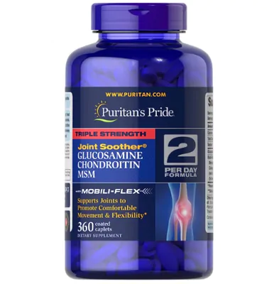 Glucosamina Condroitina e MSM, Força Tripla, 360 Comprimidos, Puritans Pride