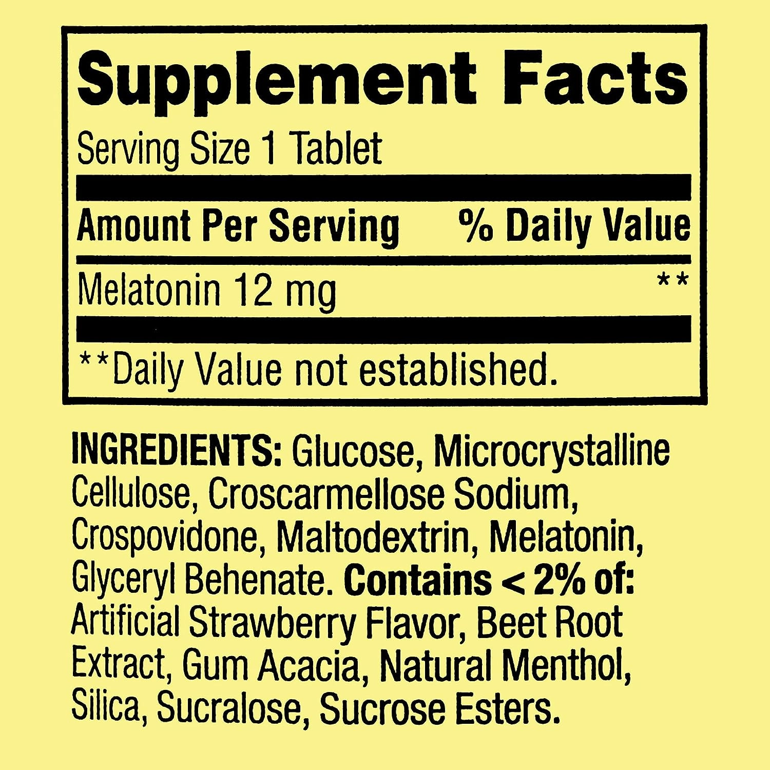 Melatonina 12mg, 60 Tablets Sublingual, Spring Valle