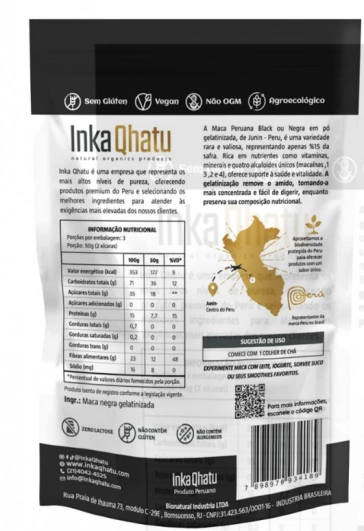 Maca Peruana Black Gelatinizada, 150g, Inka Qhatu