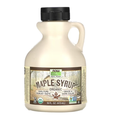 Maple Syrup, Xarope de Bordo Orgânico, Classe A, Cor Escura, 473ml, Now