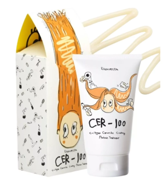 CER-100 Collagen Coating Hair Protein Treatment, Máscara Nutritiva Capilar, 100ml, Elizavecca