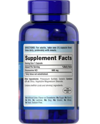 Glucosamina HCl, 680mg,  240 Cápsulas, Puritan's Pride