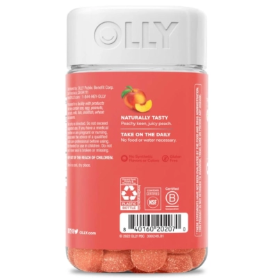 Probiótico + Prebiótico, Suporte Digestivo e Saúde Intestinal, 500 Milhões de UFC, 70  Gomas Sabor Pêssego, OLLY 