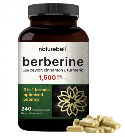 Berberina 1500mg, 240 Cápsulas, Naturebell