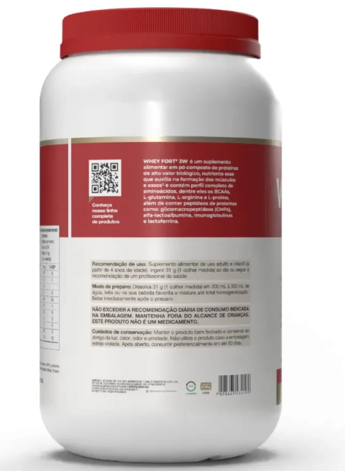 Whey fort 3W, 900g Sabor Neutro, Vitafor