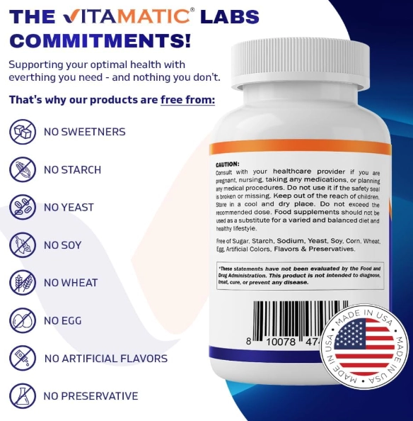 Lithium Orotate 5mg, 240 Cápsulas, Vitamatic