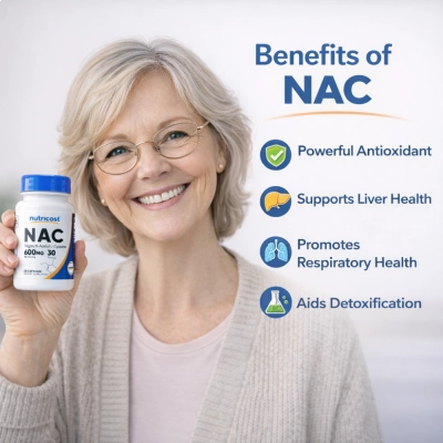 NAC, Vegan N-Acetyl L-Cysteine, 30 Cápsulas, Nutricost