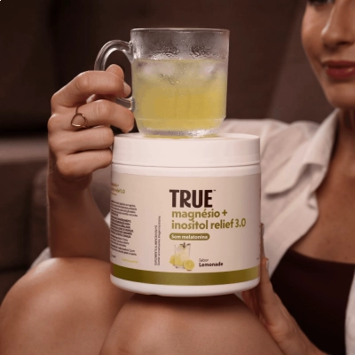 Magnésio + Inositol Relief 3.0 Sem Melatonina, Sabor Lemonade, 350g, True Source