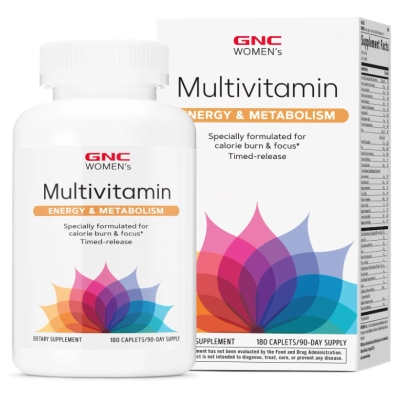 Multivitamínico Feminino, Energia e Metabolismo, 180  Cápsulas, GNC