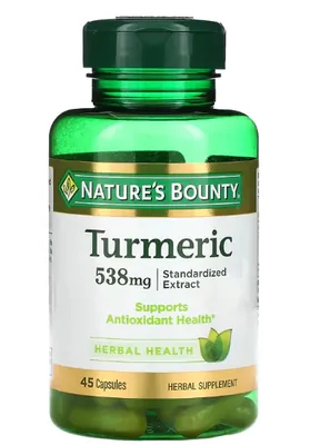 Turmeric curcuma 538mg, 45 Cápsulas, Natures Bounty