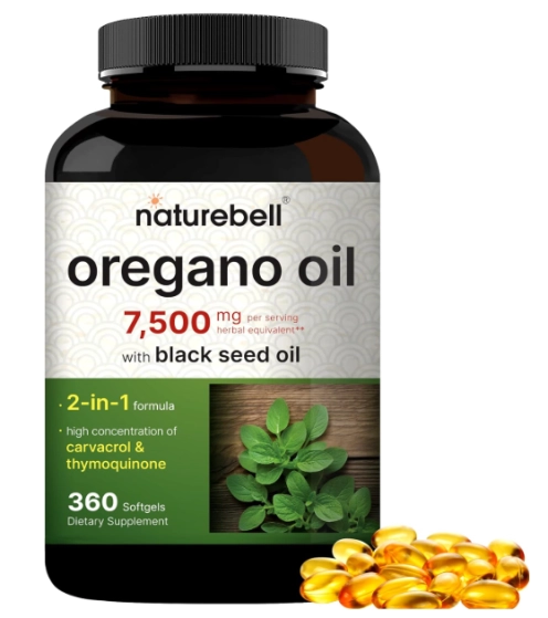 Oregano Oil 7500mg, 360 Cápsulas, NatureBell
