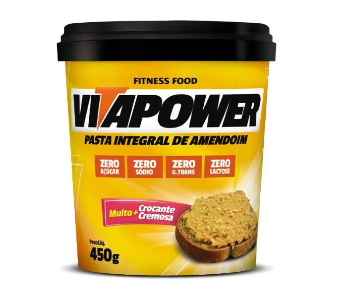 Vitapower Pasta de Amendoim Integral Crocante, 450g, Vitafor