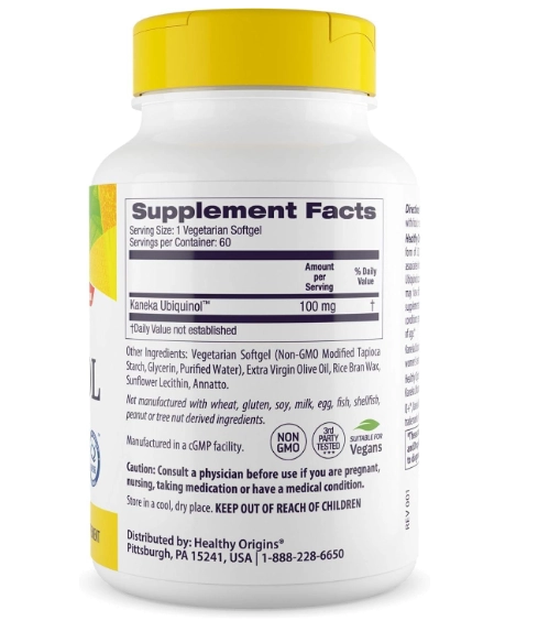 Ubiquinol, CoQ10 100mg, 60 Cápsulas, Healthy Origins