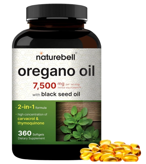 Oregano Oil 7500mg, 360 Cápsulas, NatureBell